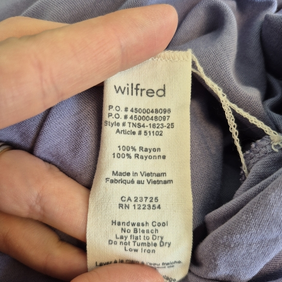 Wilfred Aritzia Women's Beach Purple Rayon Tank Top Size Small - Picture 4 of 4